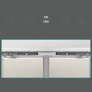 Розсувна система Omge ALUTECH 1499 OMGE ALUTECH 1499 на 2 полотна з 1-м одност. демпфером 510-1100 мм, до 80 кг (Італія)