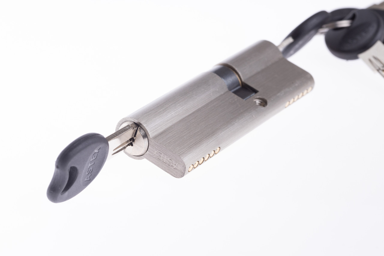 Циліндр замка Astex ZZ 50x60 ключ-ключ CP/BR сатин (Україна)