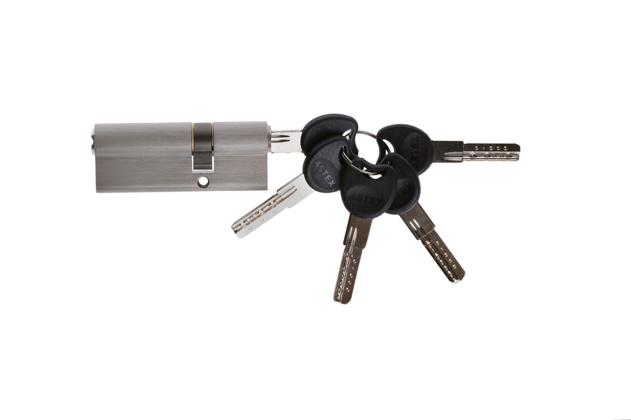 Циліндр замка Astex ZZ 35x55 ключ-ключ CP/BR сатин (Україна)