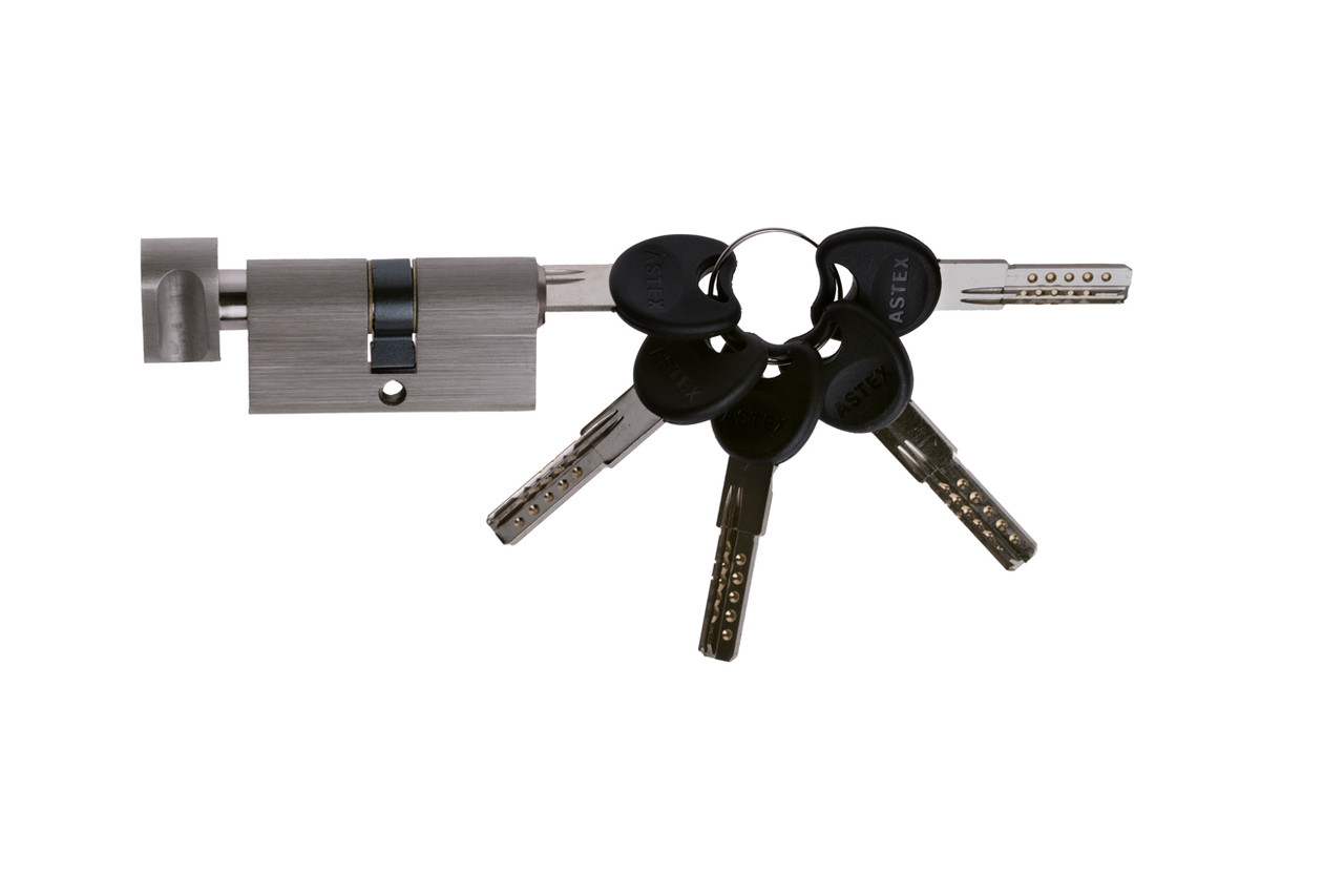 Циліндр замка Astex ZZ 30x30T ключ-тумблер CP/BR сатин (Україна)
