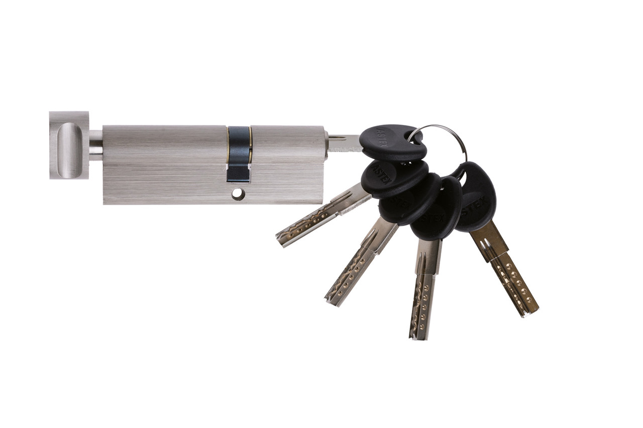 Циліндр замка Astex ZZ 40x60T ключ-тумблер CP/BR сатин (Україна)