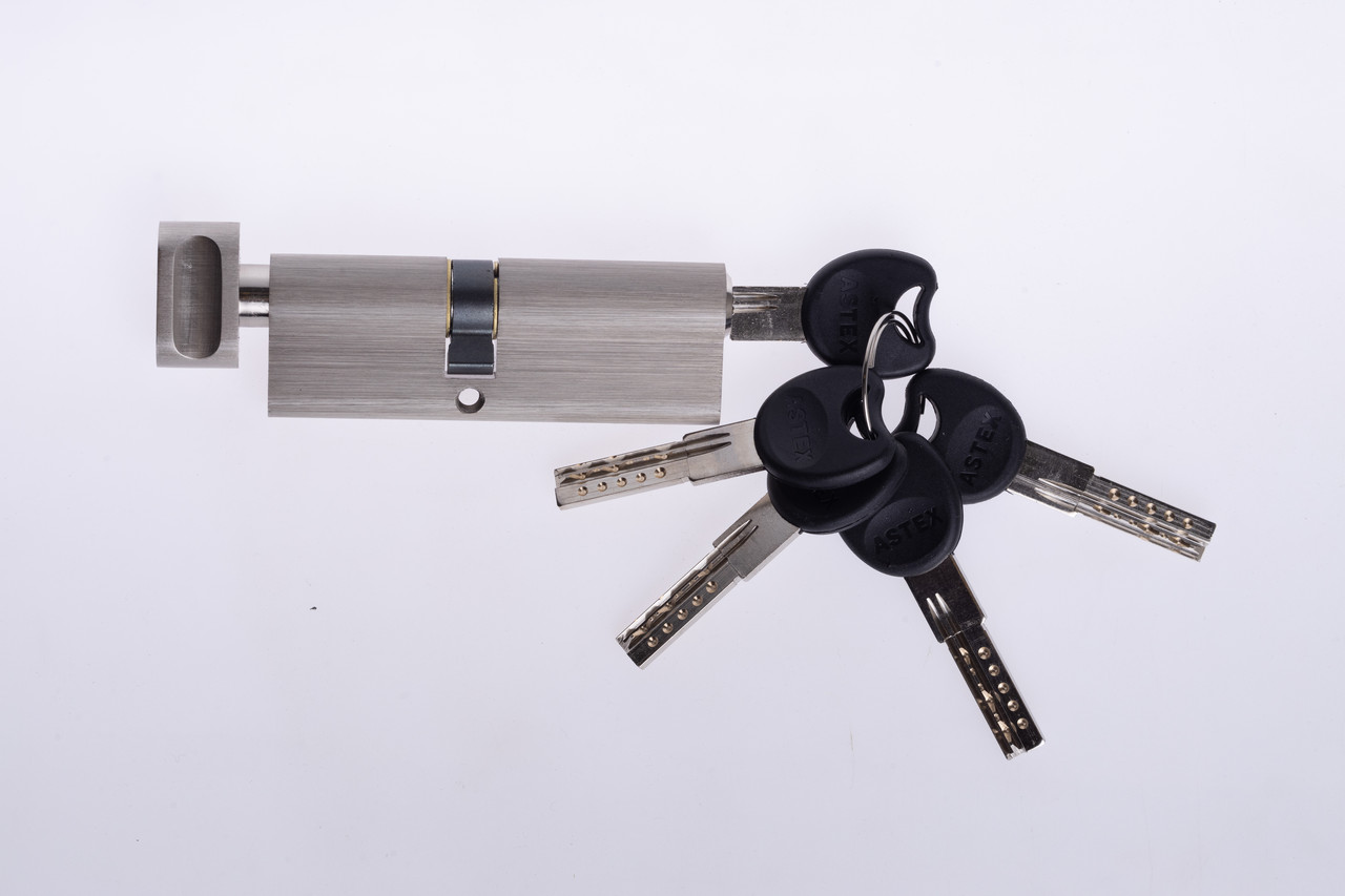 Циліндр замка Astex ZZ 60x30T ключ-тумблер CP/BR сатин (Україна)