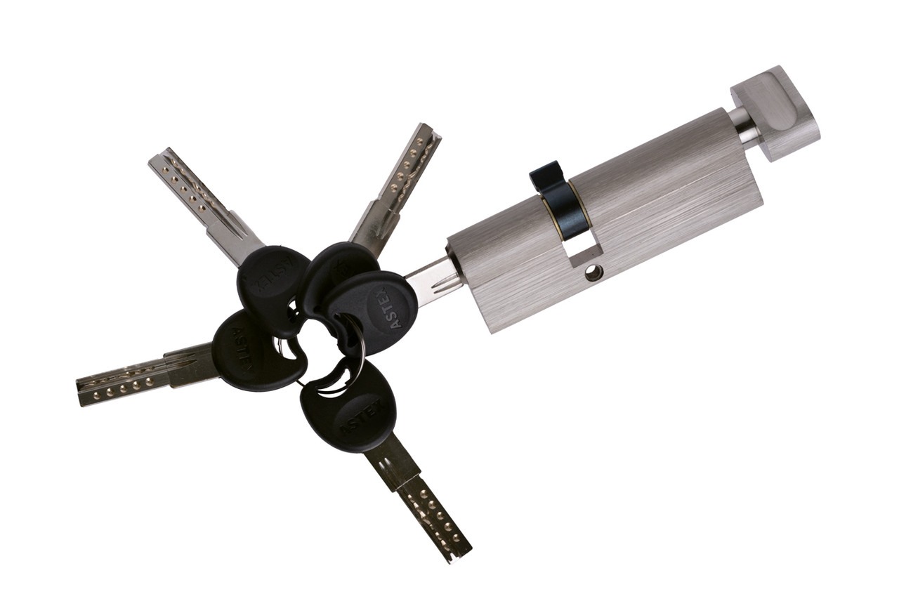 Циліндр замка Astex ZZ 30x60T ключ-тумблер CP/BR сатин (Україна)