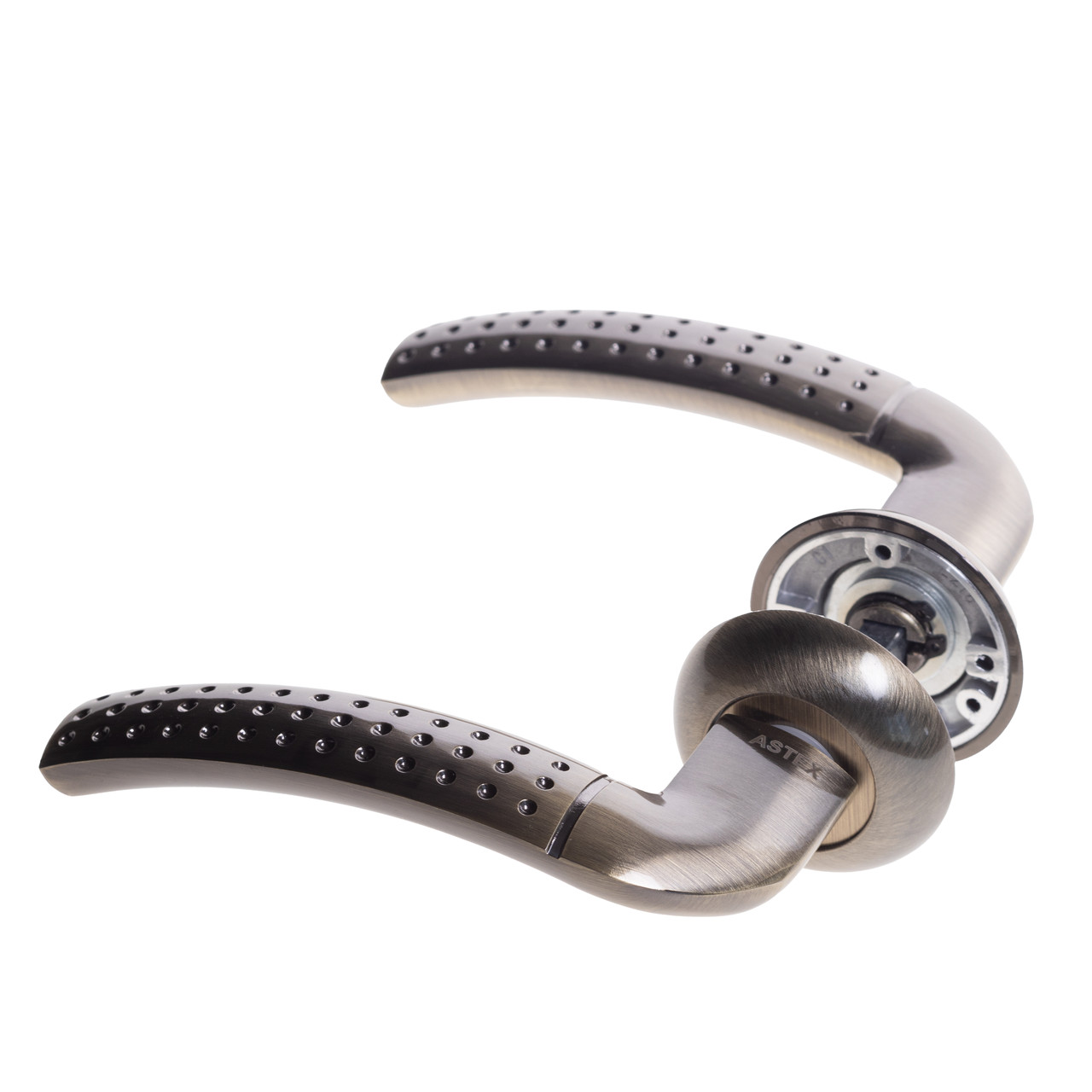 Ручка дверна на розетці Astex AT — Lokus rose (АВ Бронза) (Україна)