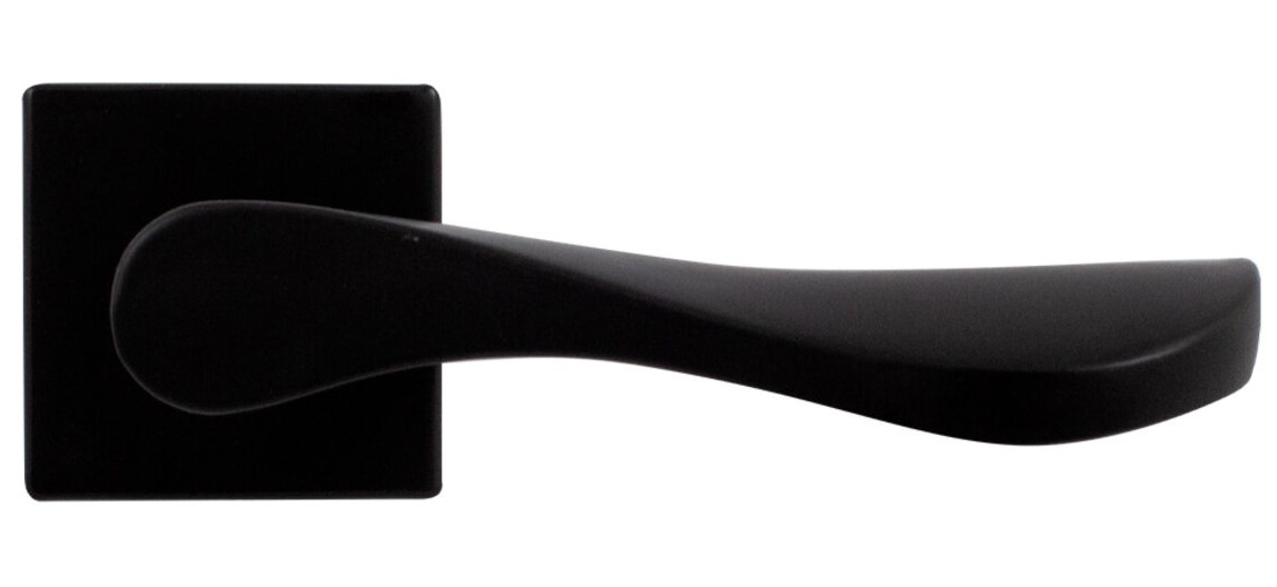 Ручка на розетці Protect Bona R матова чорна (Китай)