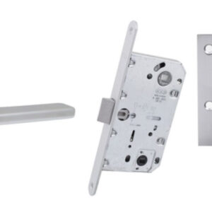 Комплект із ручки Convex 1495 і фіксатора, замок AGB Mediana Evolution+ відповідна планка, петля дверна RDA