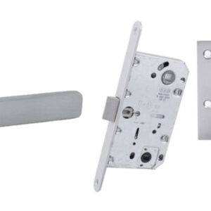 Комплект із ручки Convex 1605 і фіксатора, замок AGB Mediana Evolution + відповідна планка, петля дверна RDA