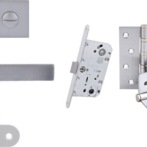 Комплект із ручки Comit Kubic A і фіксатора, замок AGB Mediana Evolution+ відповідна планка, петля RDA