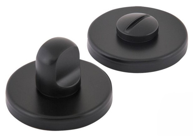 Круглий дверний WC фіксатор Forme чорний матовий (Італія)