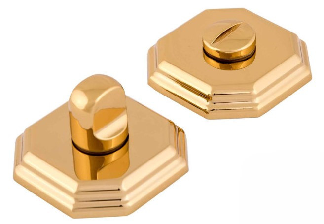 Восьмикутний фіксатор на двері WC Forme золото (Італія)