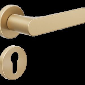 Ручка на двері DND by Martinelli SPOT з накладкою під циліндр, матове золото (Італія)