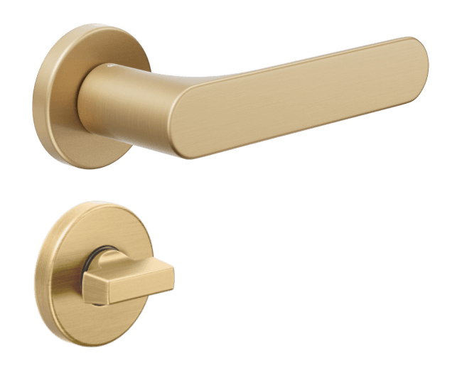 Ручка на двері DND by Martinelli SPOT з накладкою WC, матове золото (Італія)