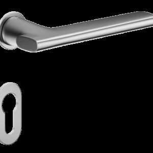 Дверна ручка DND by Martinelli SAN на розетці UNICO з накладками на циліндр, матовий хром (Італія)