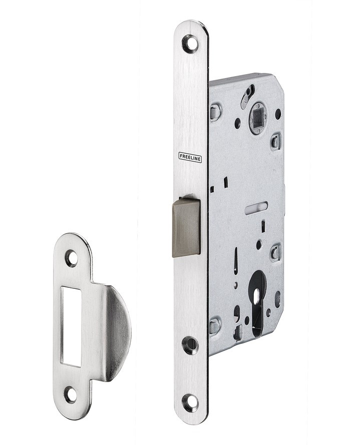 Замок врізний JNF IN.20.845 під циліндр PZ 70/50 сатин нікель (Португалія)