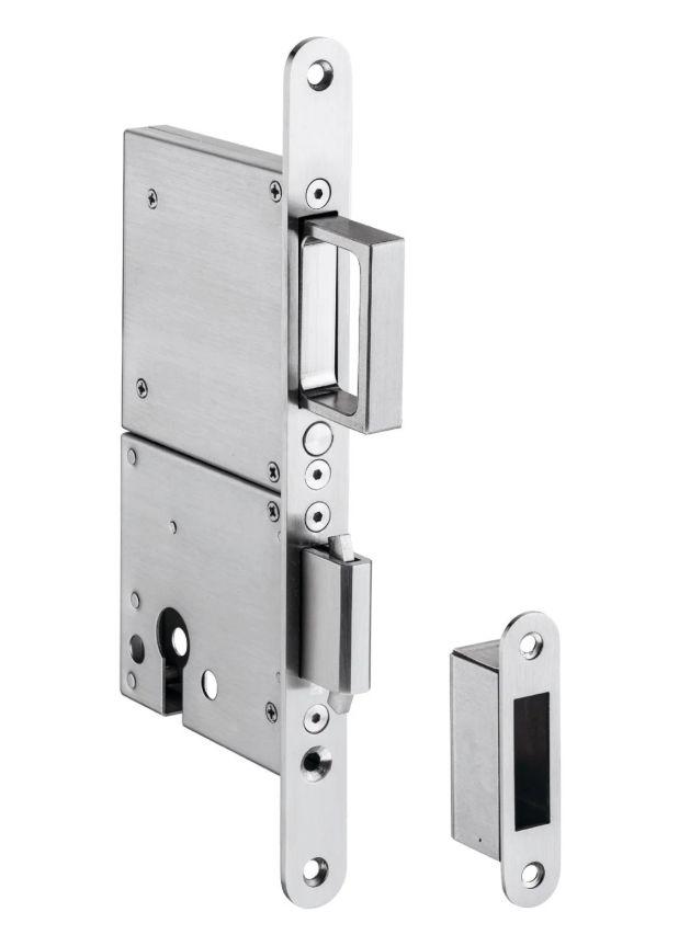Замок для розсувних дверей JNF IN.20.501 сатин хром (Португалія)