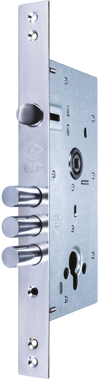 Основний врізний замок (без циліндра) DAF 571-60-RK3MX, хром (Туреччина)