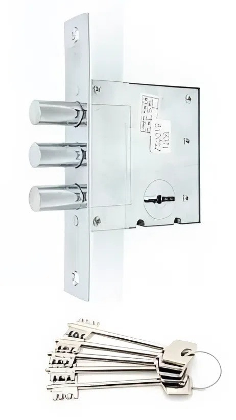 Сувальдний механізм замка CLASS 10/S-60.3R14, BS60мм 23мм, хром (Китай)