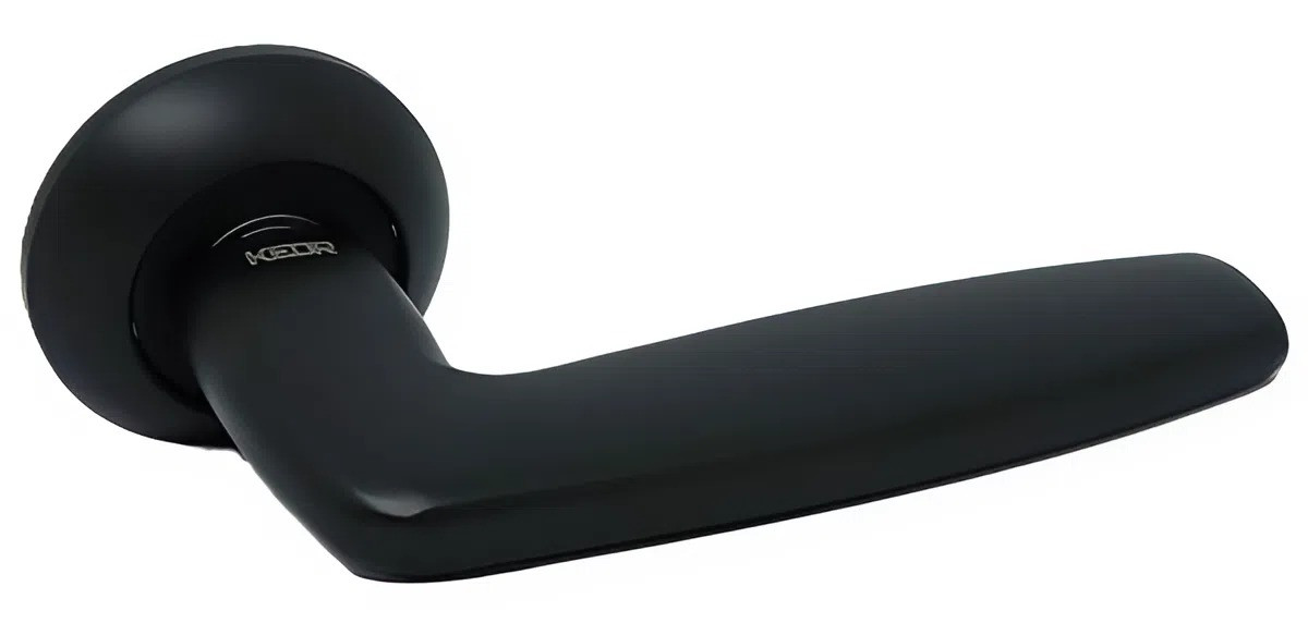 Дверна ручка KEDR HRoz-07.766-AL Black mat, чорний матовий (Китай)