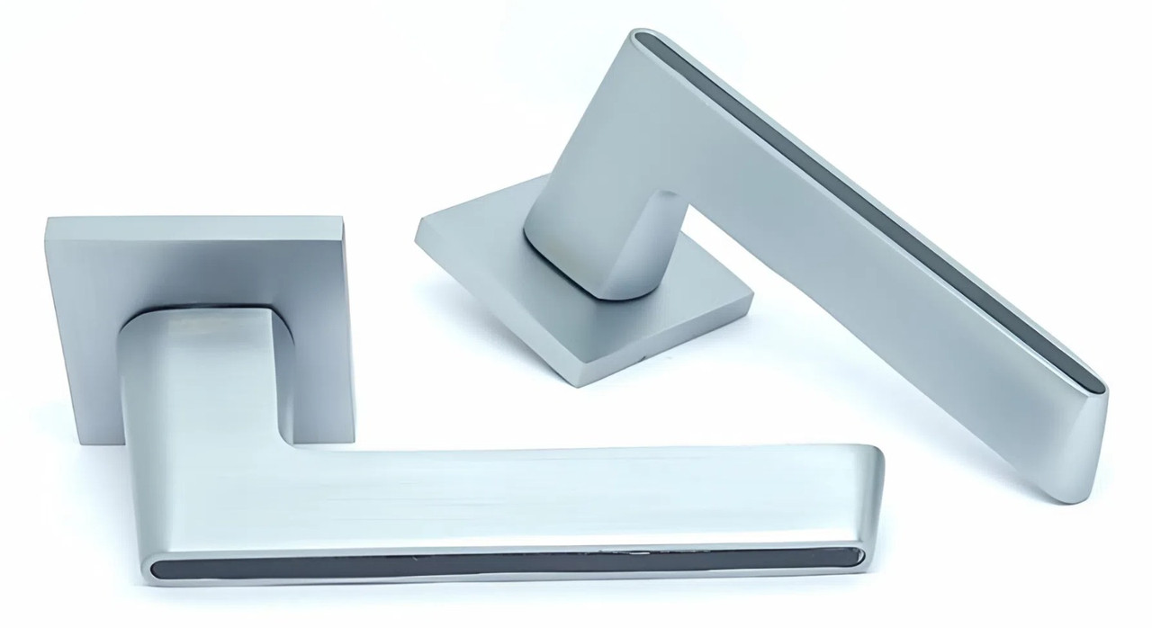 Дверна ручка KEDR ULTRA R21.190 MCP/BL, хром матовий (Китай)