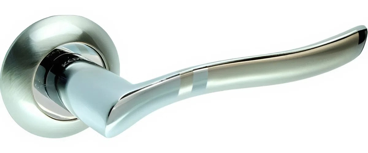 Ручки на двері KEDR R10.035-AL-SN/CP, сатин-хром (Китай)