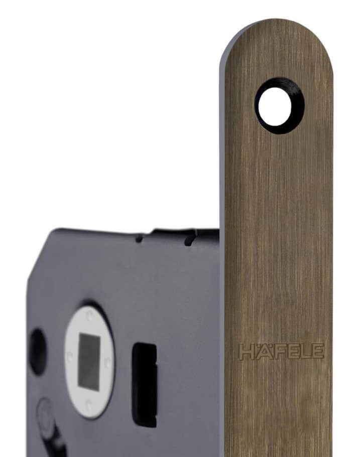 Замок магнітний Hafele FORTY NG WC 18 x 196 мм 8/6 мм, стара бронза (Німеччина)