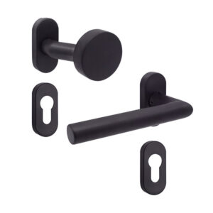 Дверні ручки на розетці ABARO Lido FM фікс-натискна, чорний (Україна)