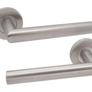 Дверні ручки ABARO Lido MM на круглій розетці, нержавіюча сталь (Україна)