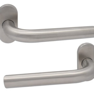 Ручки для дверей ABARO Rimini MM на овальній розетці, нержавіюча сталь (Україна)